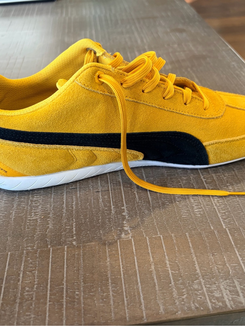 Puma Porsche Legacy Driving Shoes Racing Yellow Suede Men’s US 9.5 - Picture 11 of 14
